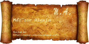 Mázor Alexia névjegykártya